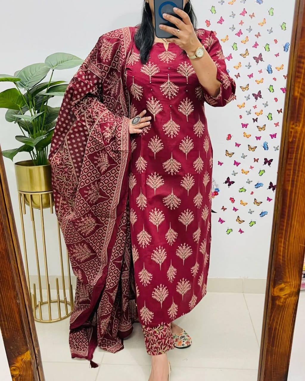 Designed Kurti with Pants - Image 2