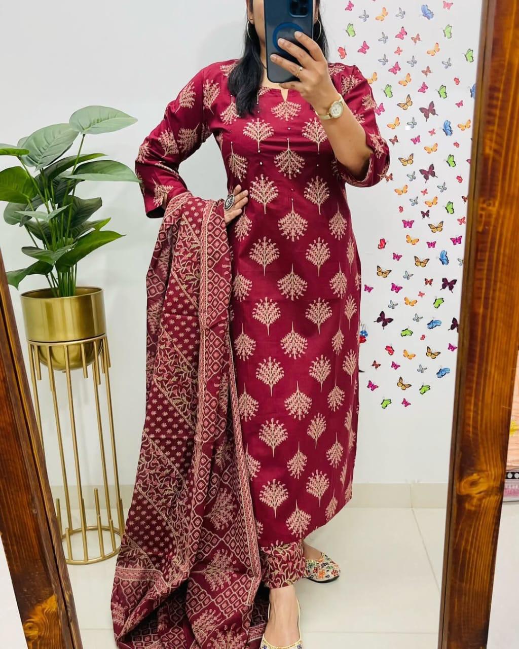 Designed Kurti with Pants - Image 3