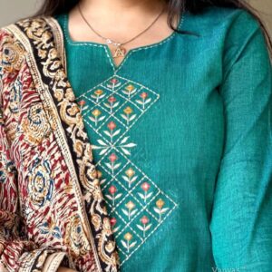 Premium Handloom Kalamkari Cotton Suit Set